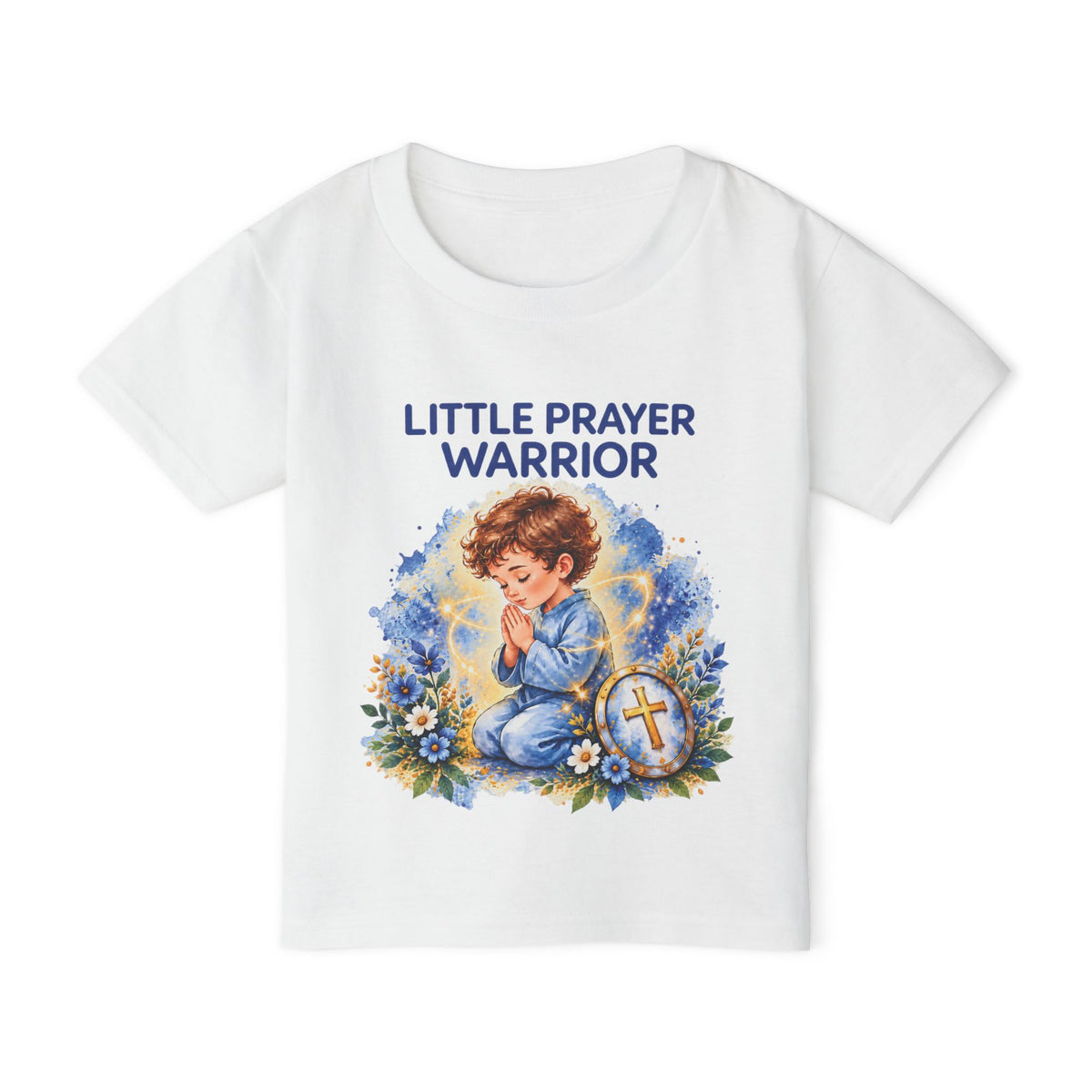 Little Prayer Warrior Kids Christian T-Shirt | Prayer Faith Tee for Children | Pray & Bloom