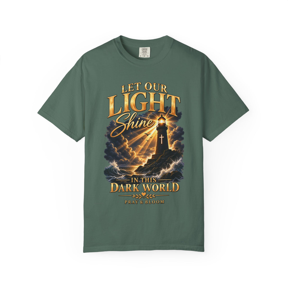 Let Your Light Shine Christian T-Shirt | Matthew 5:16 Faith Tee | Pray & Bloom