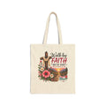 Walk by Faith, Not by Sight Christian Canvas Tote Bag | Pray & Bloom