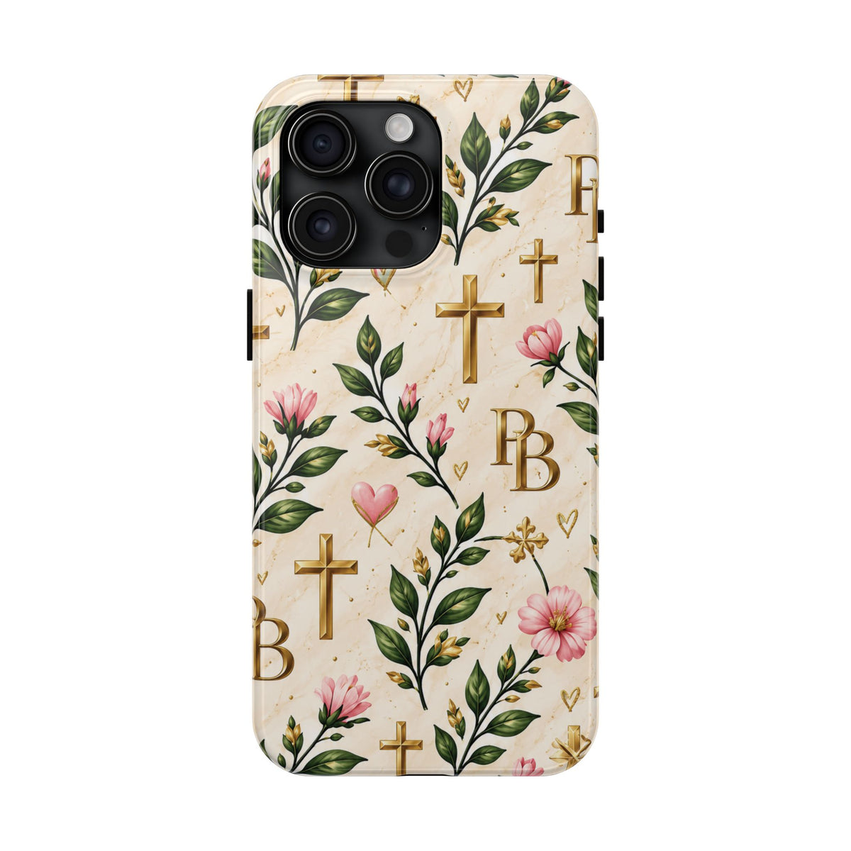 Pray & Bloom Christian Tough Phone Case | Floral Cross Faith Case