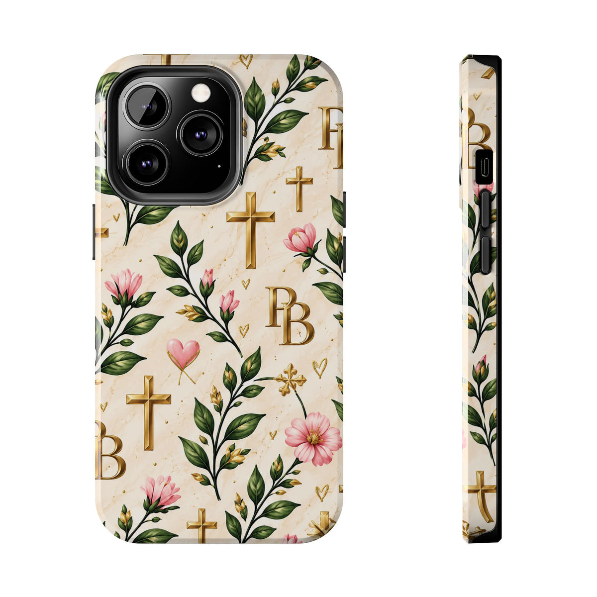 Pray & Bloom Christian Tough Phone Case | Floral Cross Faith Case