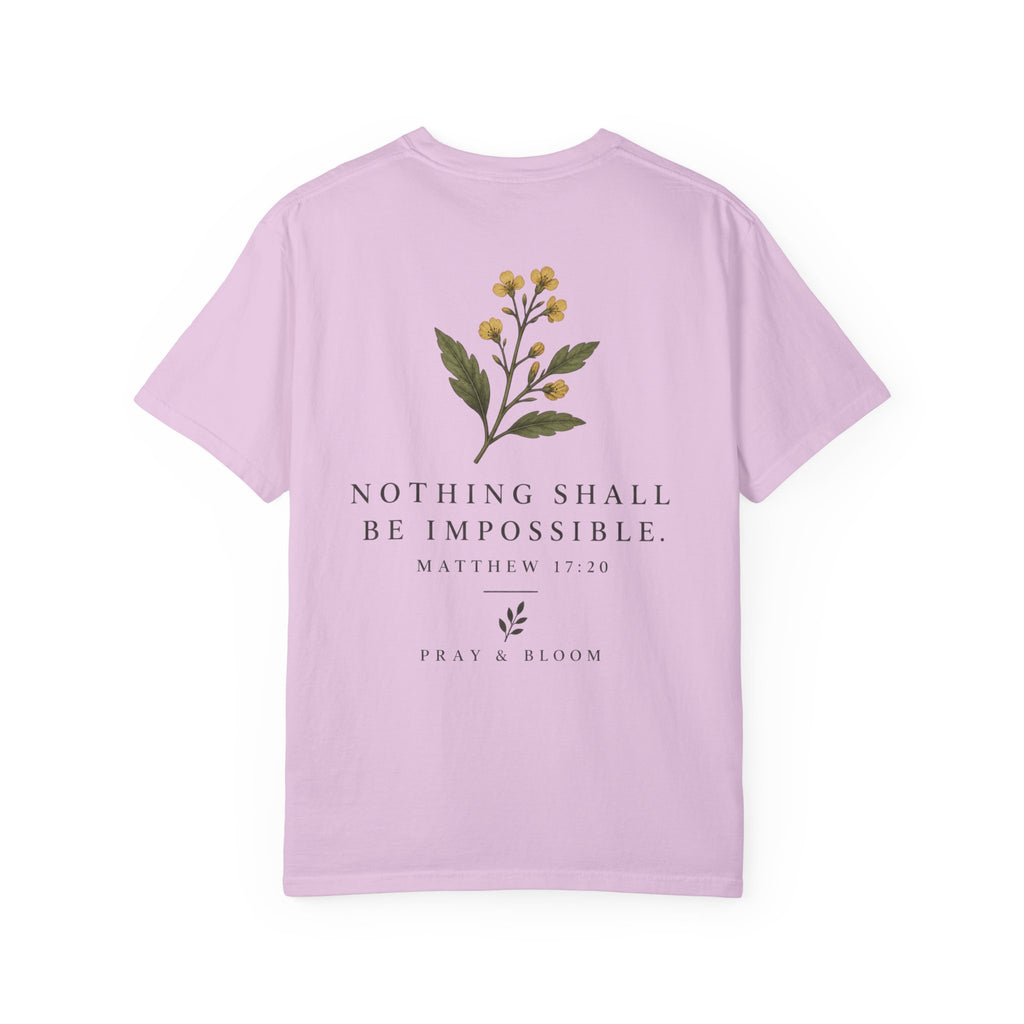 Faith as a Mustard Seed Christian T-Shirt | Matthew 17:20 | Pray & Bloom
