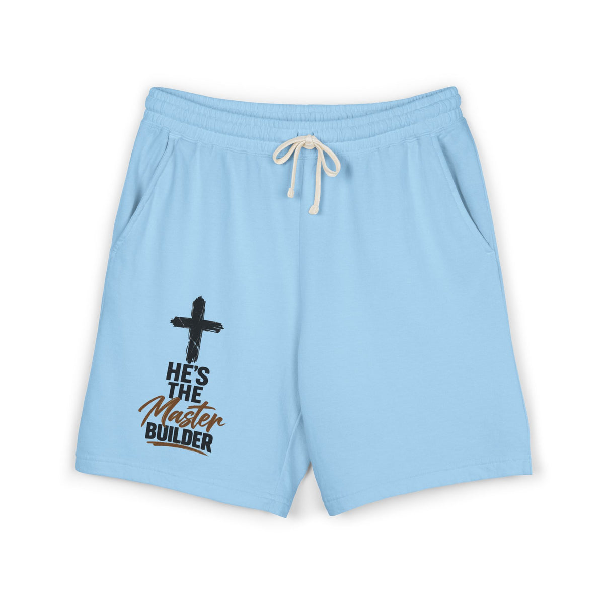 He’s the Master Builder Christian Sweat Shorts | Pray & Bloom