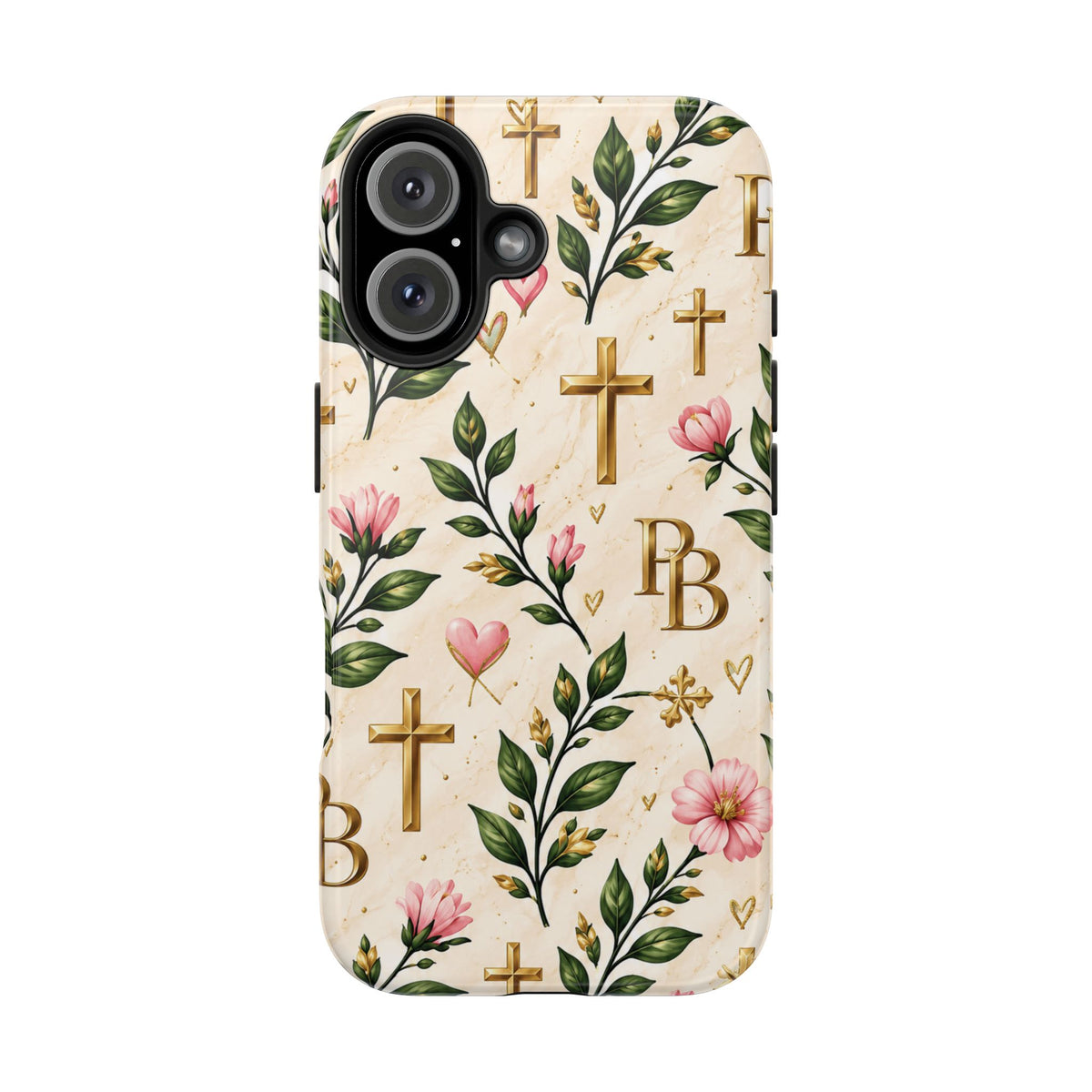 Pray & Bloom Christian Tough Phone Case | Floral Cross Faith Case