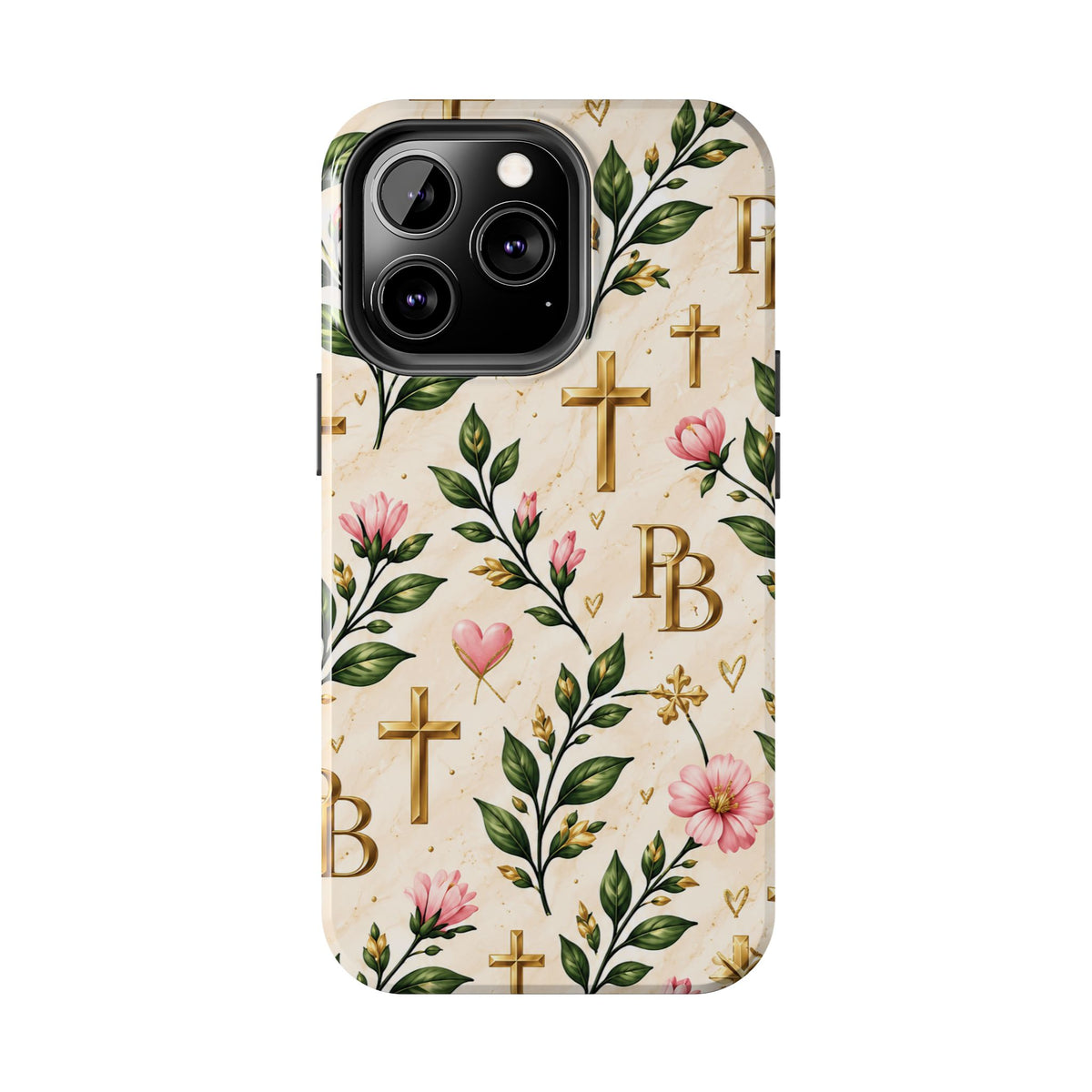 Pray & Bloom Christian Tough Phone Case | Floral Cross Faith Case