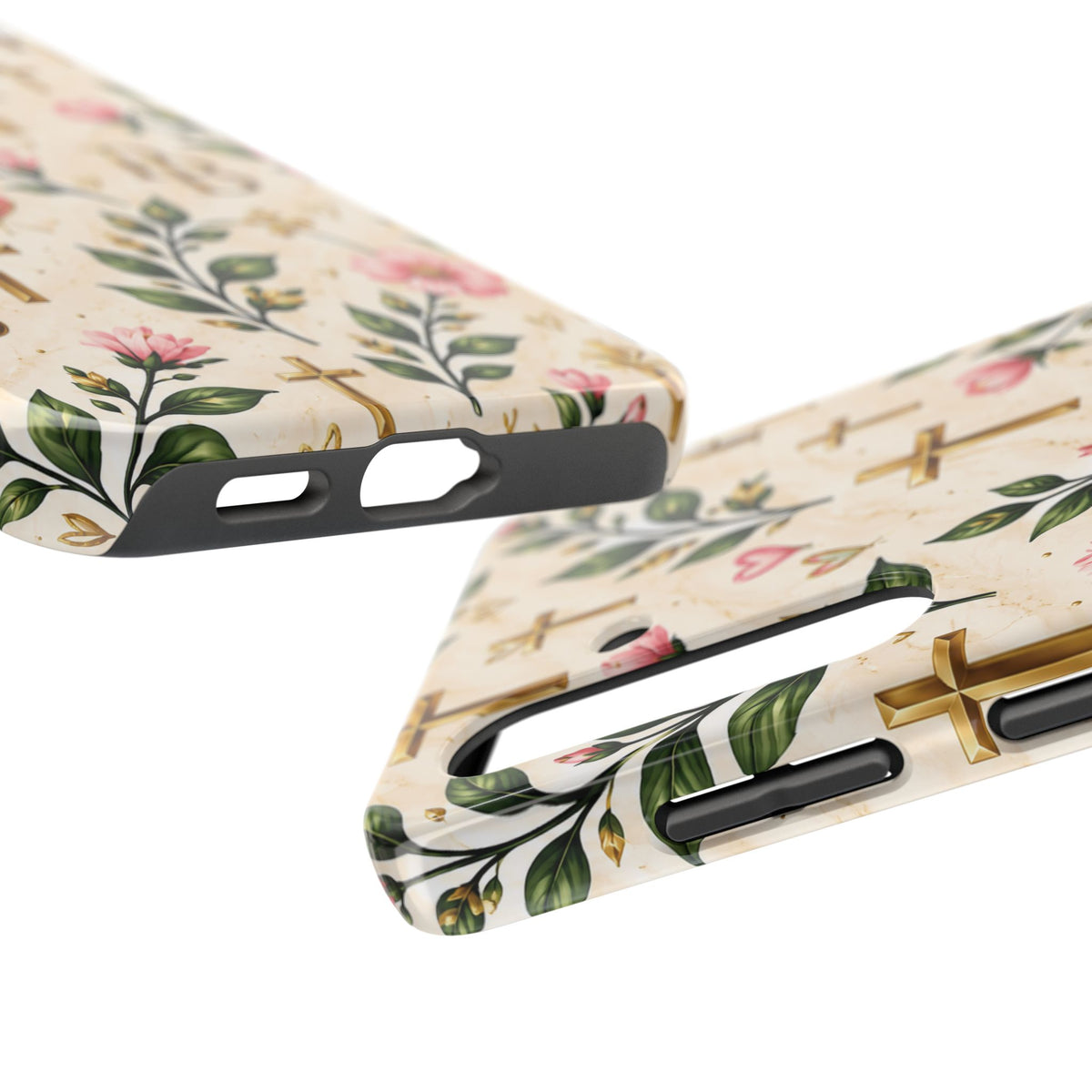 Pray & Bloom Christian Tough Phone Case | Floral Cross Faith Case