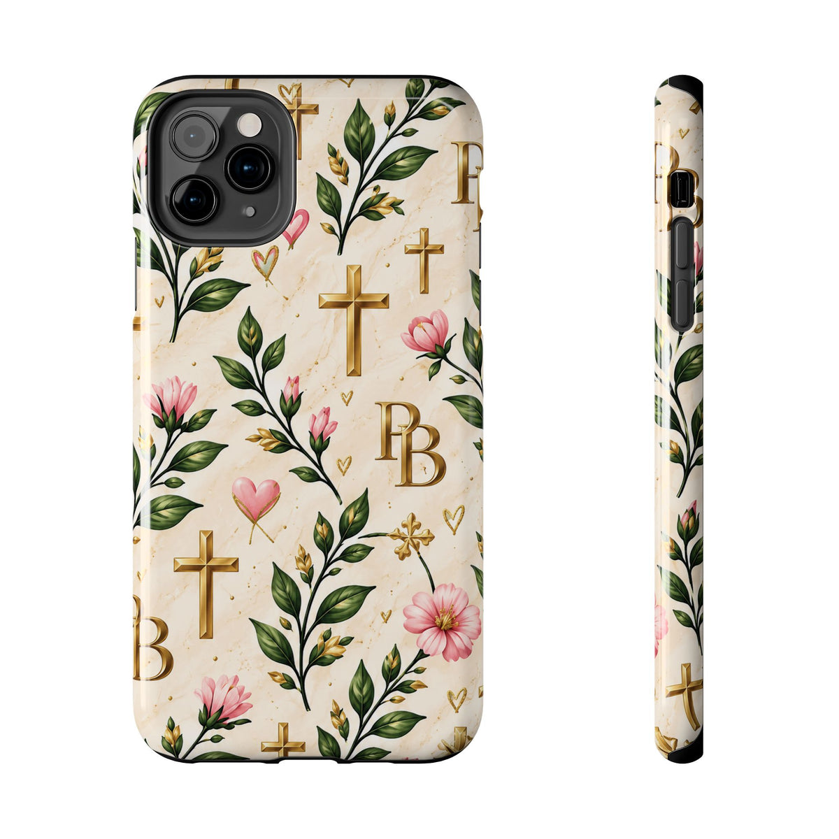 Pray & Bloom Christian Tough Phone Case | Floral Cross Faith Case