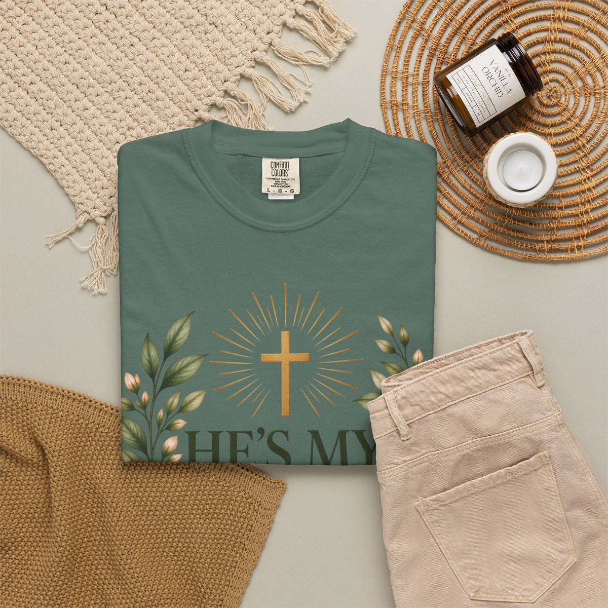 He’s My Healer Christian T-Shirt | Isaiah 53:5 | Pray & Bloom