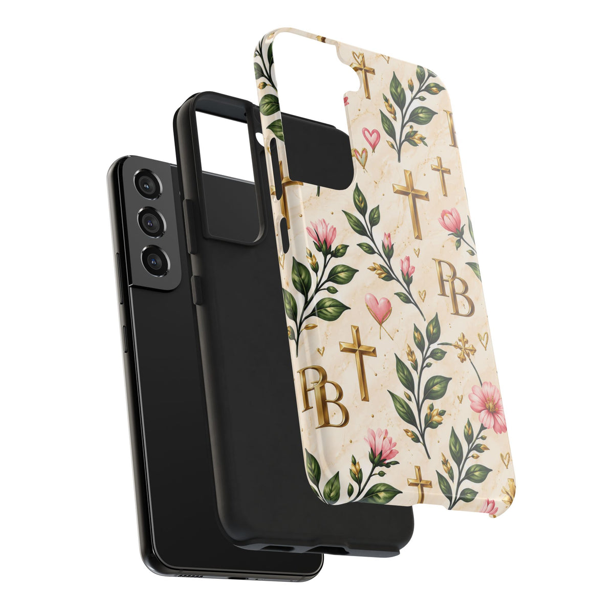Pray & Bloom Christian Tough Phone Case | Floral Cross Faith Case