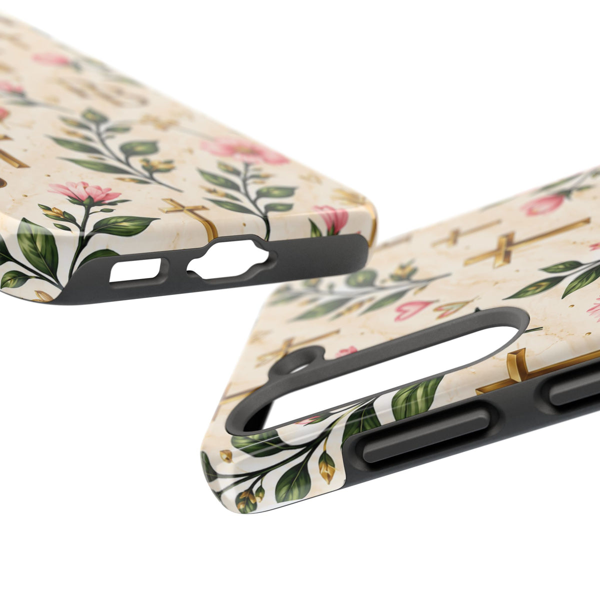 Pray & Bloom Christian Tough Phone Case | Floral Cross Faith Case