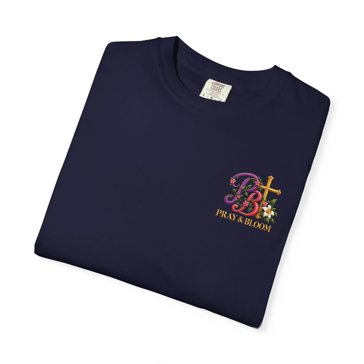 In His Hands Christian T-Shirt | Romans 8:28 Faith Tee | Every Thread Has a Purpose | Pray & Bloom