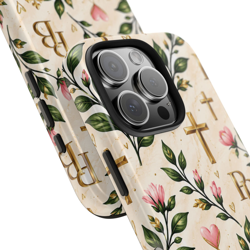 Pray & Bloom Christian Tough Phone Case | Floral Cross Faith Case