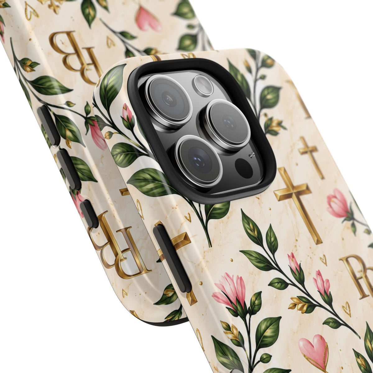 Pray & Bloom Christian Tough Phone Case | Floral Cross Faith Case