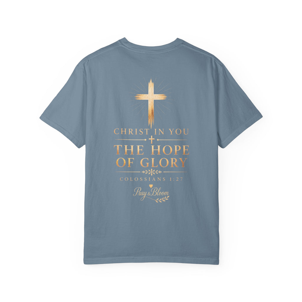 The Mystery - Hidden in Christ Revealed by Faith | Colossians 2:2-3 Christian T- Shirt | Pray & Bloom