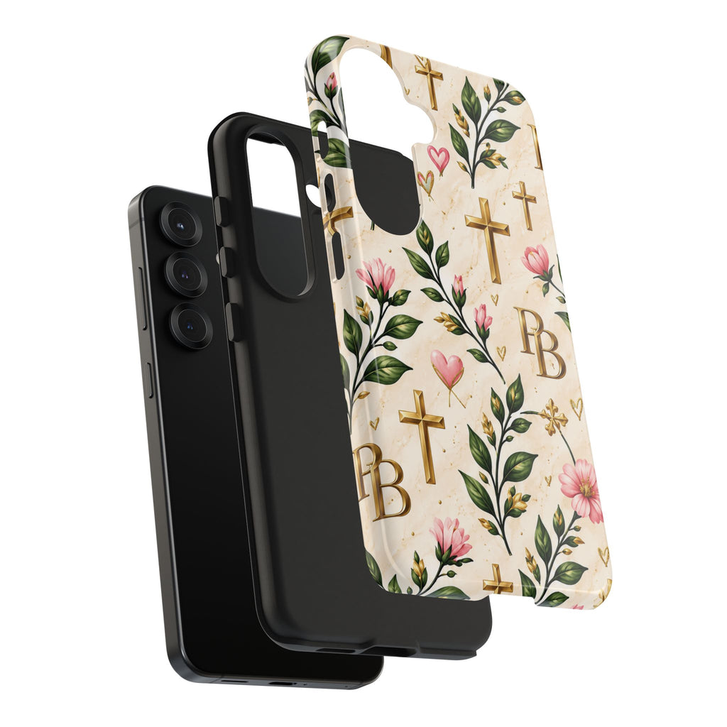 Pray & Bloom Christian Tough Phone Case | Floral Cross Faith Case