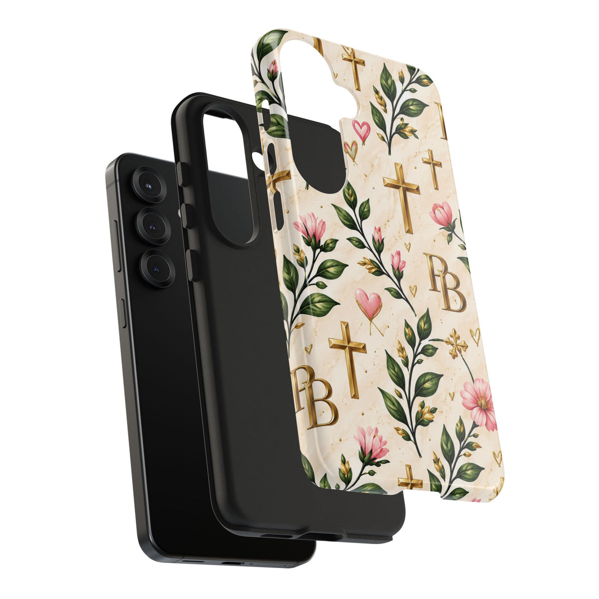 Pray & Bloom Christian Tough Phone Case | Floral Cross Faith Case