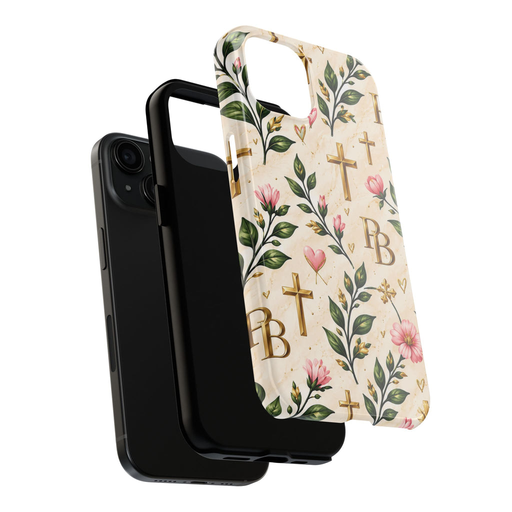 Pray & Bloom Christian Tough Phone Case | Floral Cross Faith Case