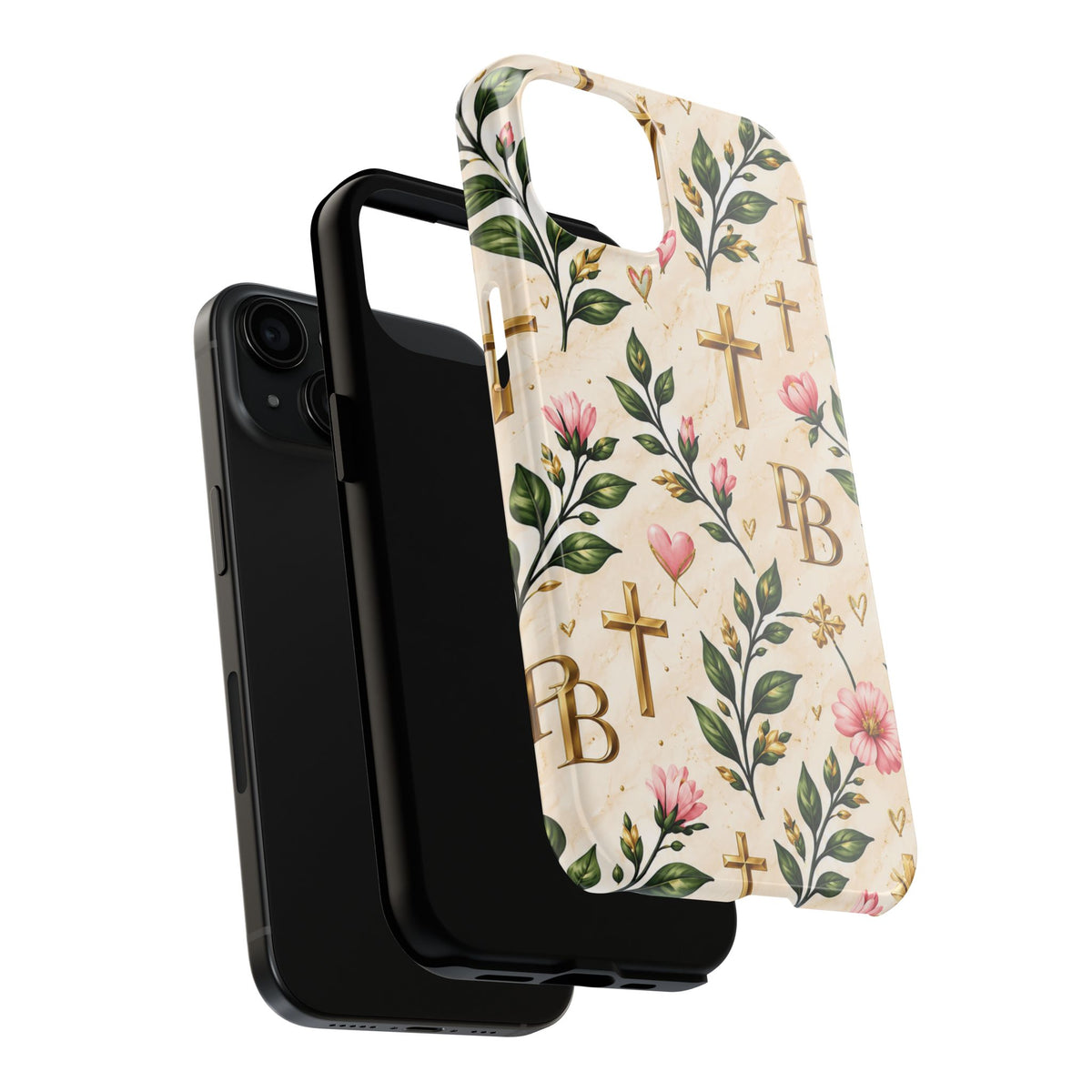Pray & Bloom Christian Tough Phone Case | Floral Cross Faith Case
