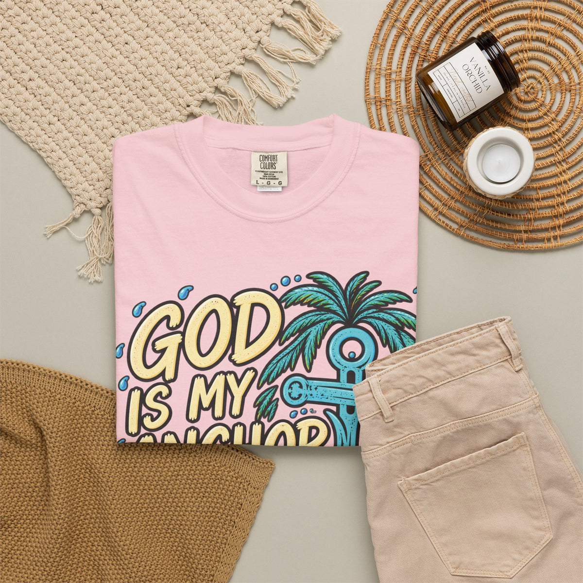 God Is My Anchor Christian T-Shirt | Hebrews 6:19 | Pray & Bloom