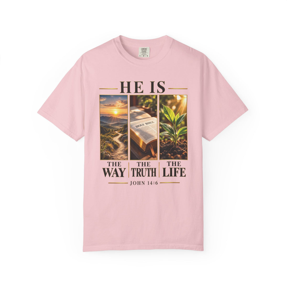 He Is the Way The Truth and The Life Christian T-Shirt | John 14:6 Faith Based Tee | Pray & Bloom