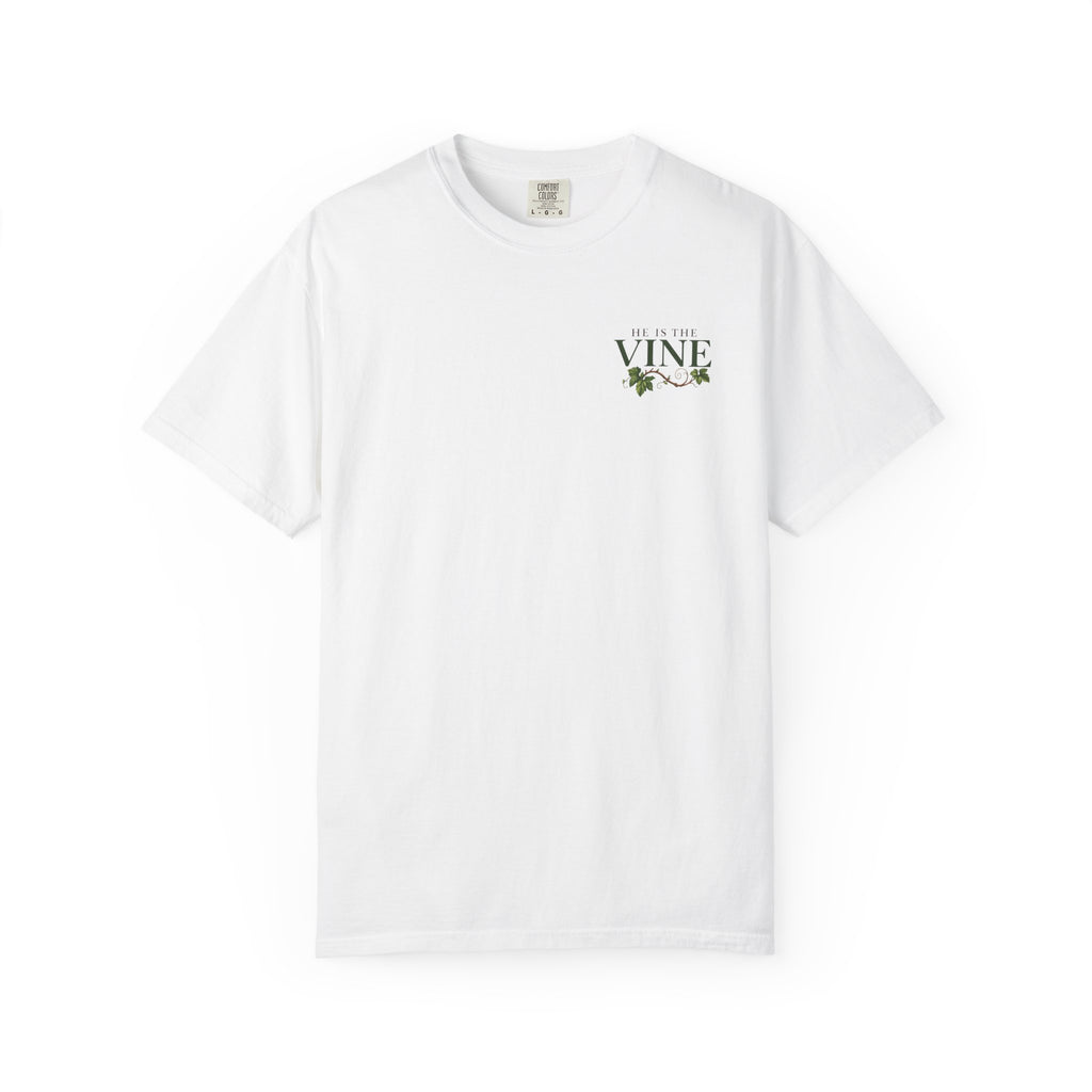 He Is the Vine Christian T-Shirt| John 15:5 Faith Based Tee| Pray & Bloom