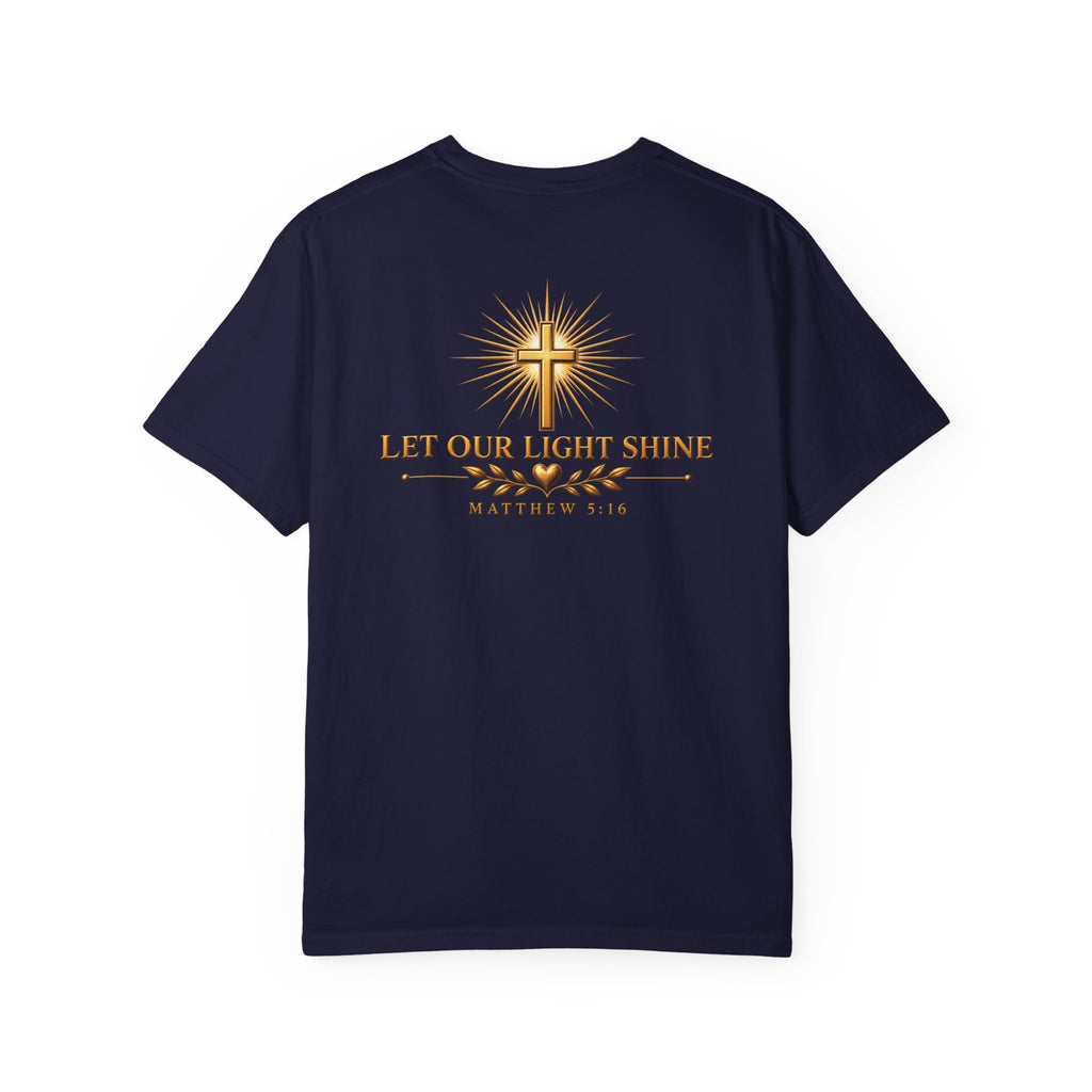 Let Your Light Shine Christian T-Shirt | Matthew 5:16 Faith Tee | Pray & Bloom