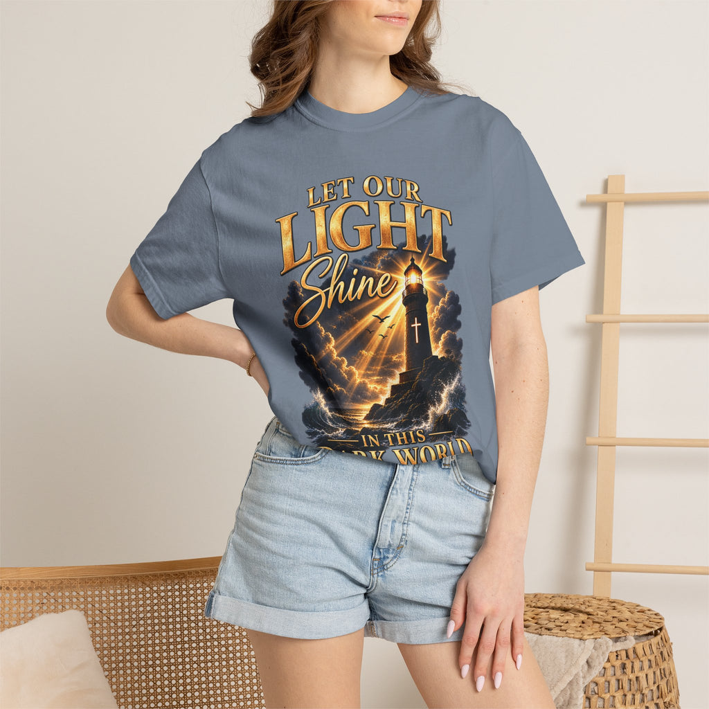 Let Your Light Shine Christian T-Shirt | Matthew 5:16 Faith Tee | Pray & Bloom
