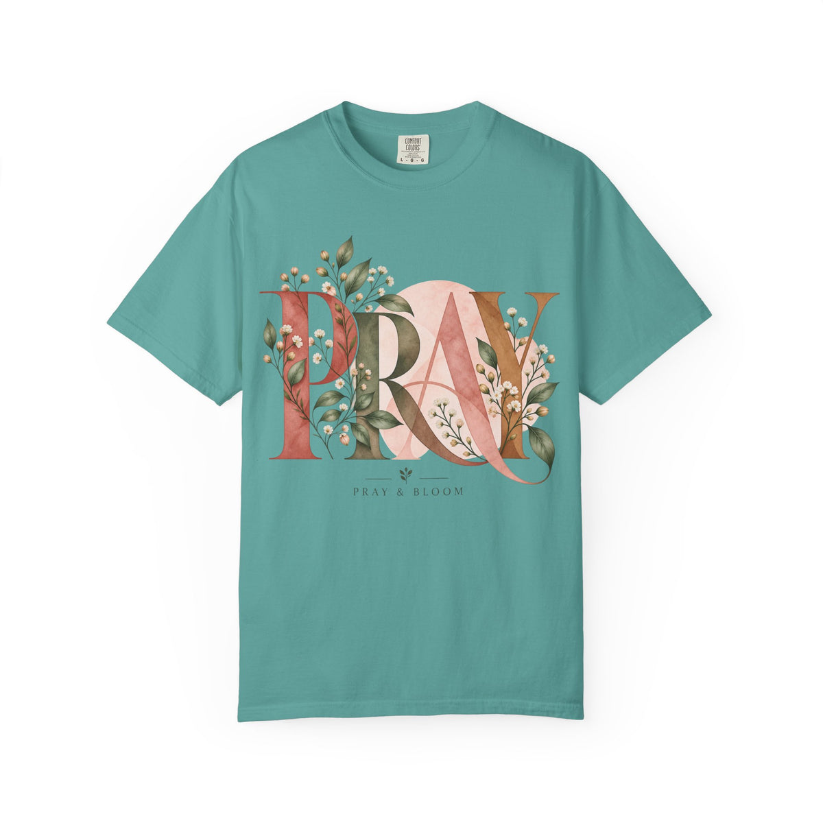 PRAY Botanical Christian T-Shirt | Faith-Inspired Floral Tee | Pray & Bloom