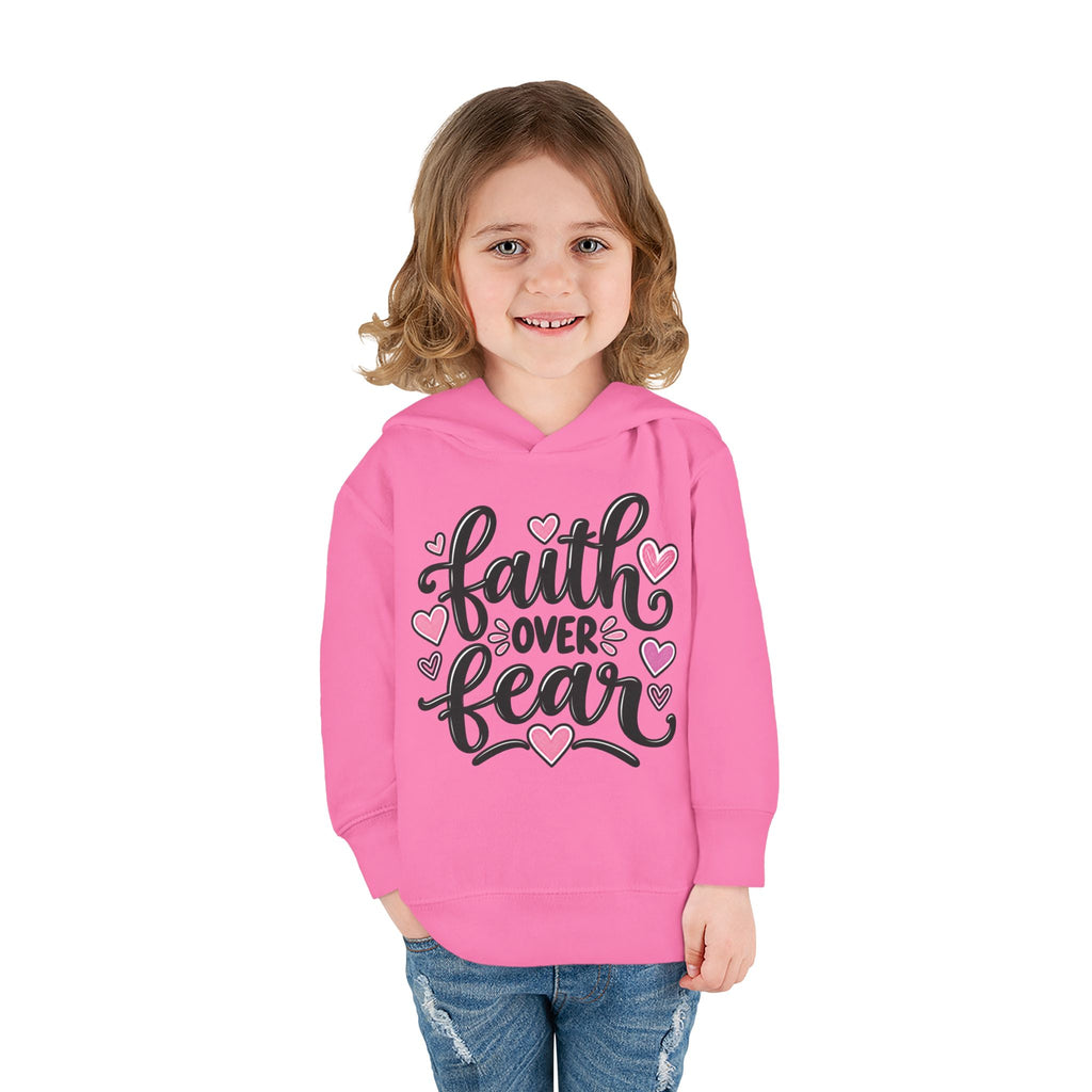 Faith Over Fear Kids Hoodie | Christian Toddler Pullover | Pray & Bloom
