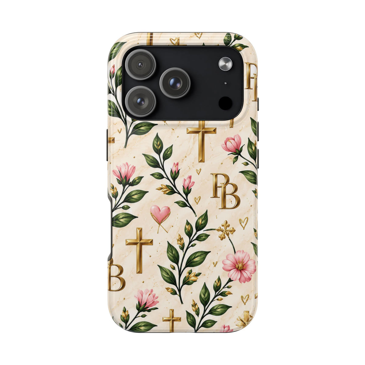 Pray & Bloom Christian Tough Phone Case | Floral Cross Faith Case