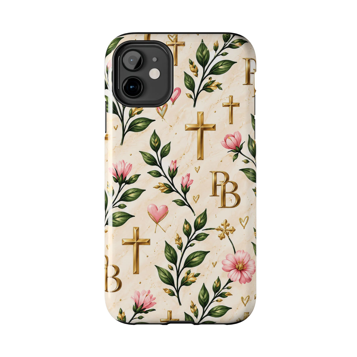 Pray & Bloom Christian Tough Phone Case | Floral Cross Faith Case