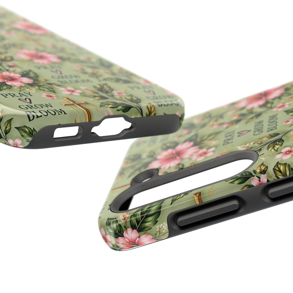 Pray Grow Bloom Christian Phone Case | Floral Faith Case | Pray & Bloom