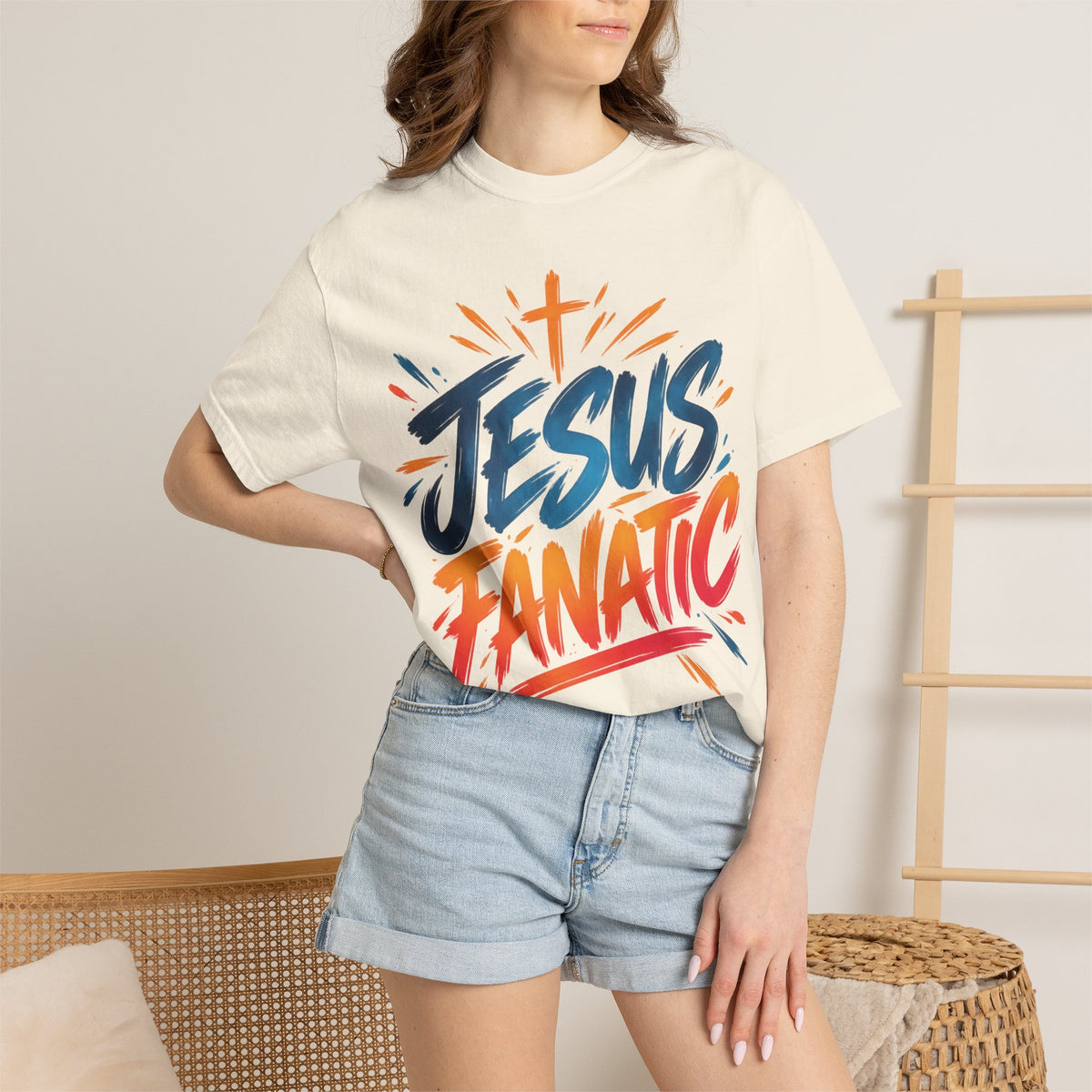 Jesus Fanatic Christian T-Shirt | Bold Colorful Faith Tee | Pray & Bloom