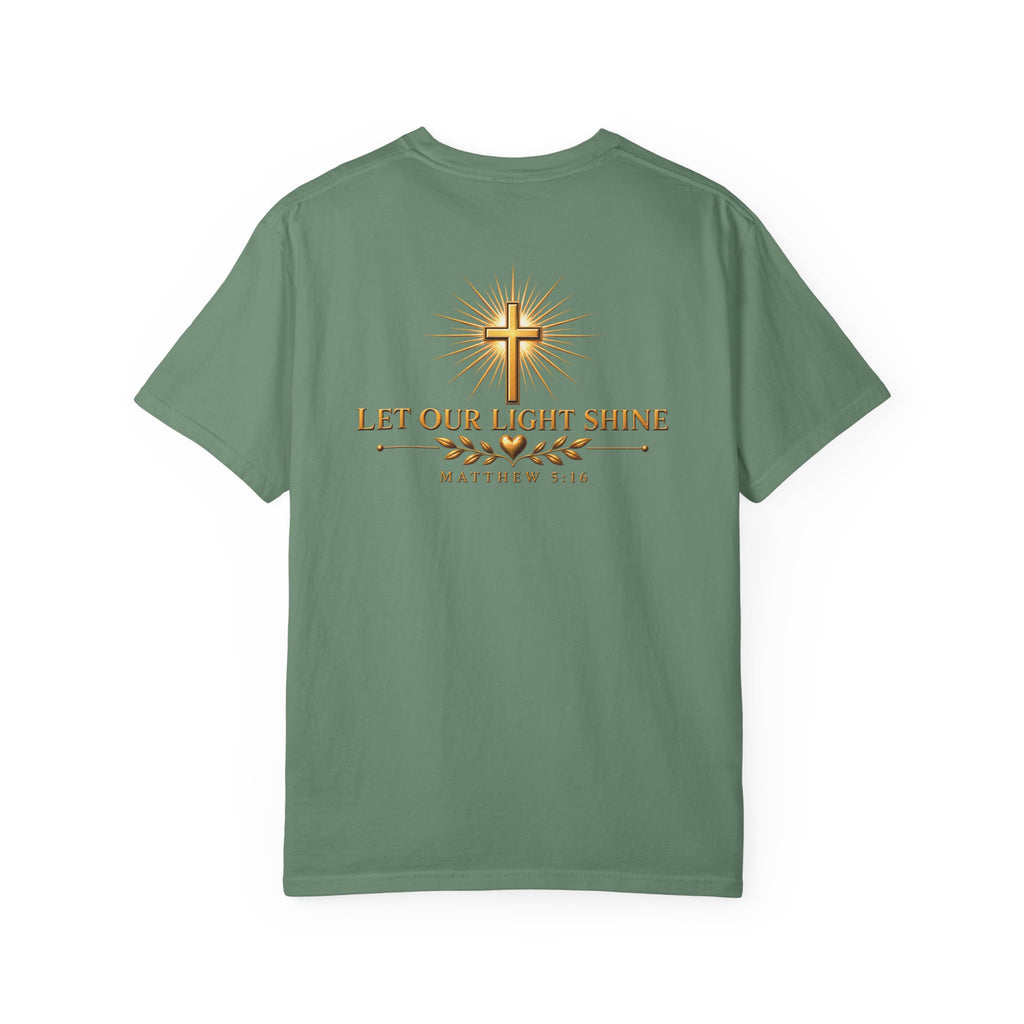 Let Your Light Shine Christian T-Shirt | Matthew 5:16 Faith Tee | Pray & Bloom