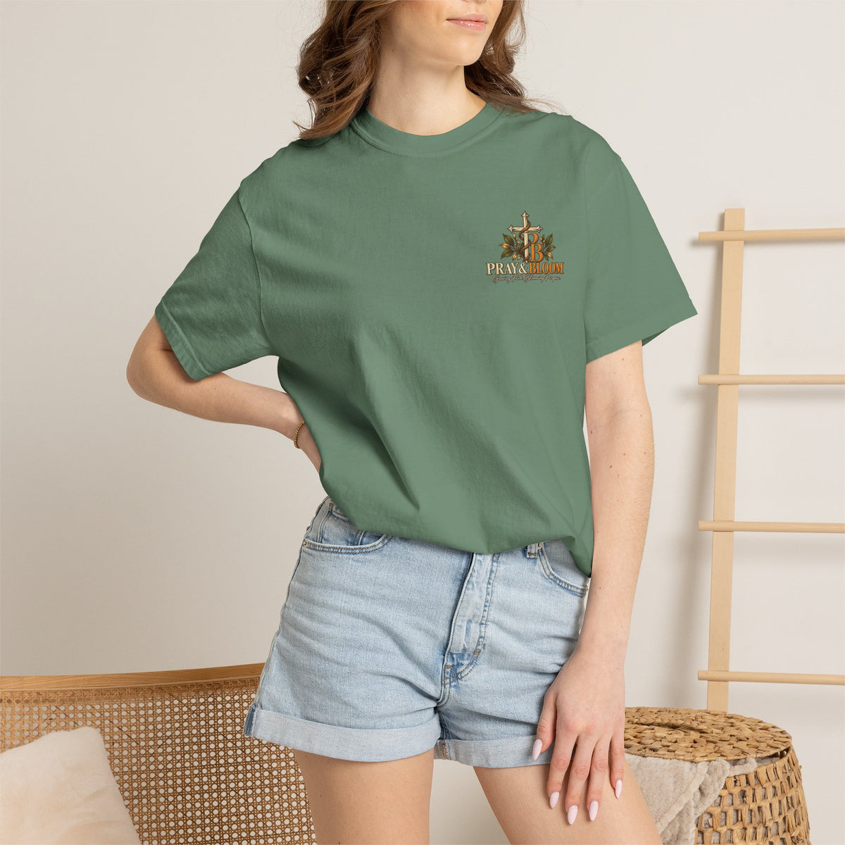 Grounded and Rooted in Him Christian T- Shirt | Pray & Bloom