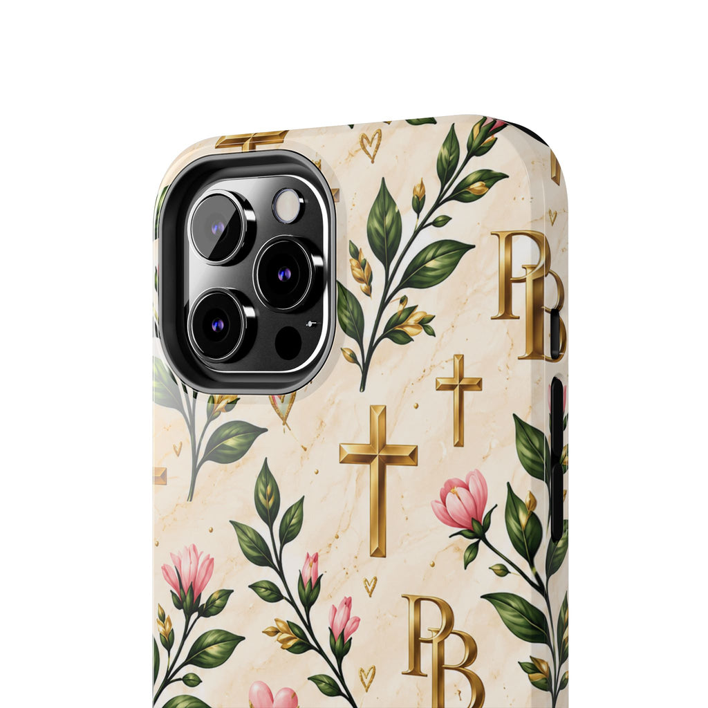 Pray & Bloom Christian Tough Phone Case | Floral Cross Faith Case