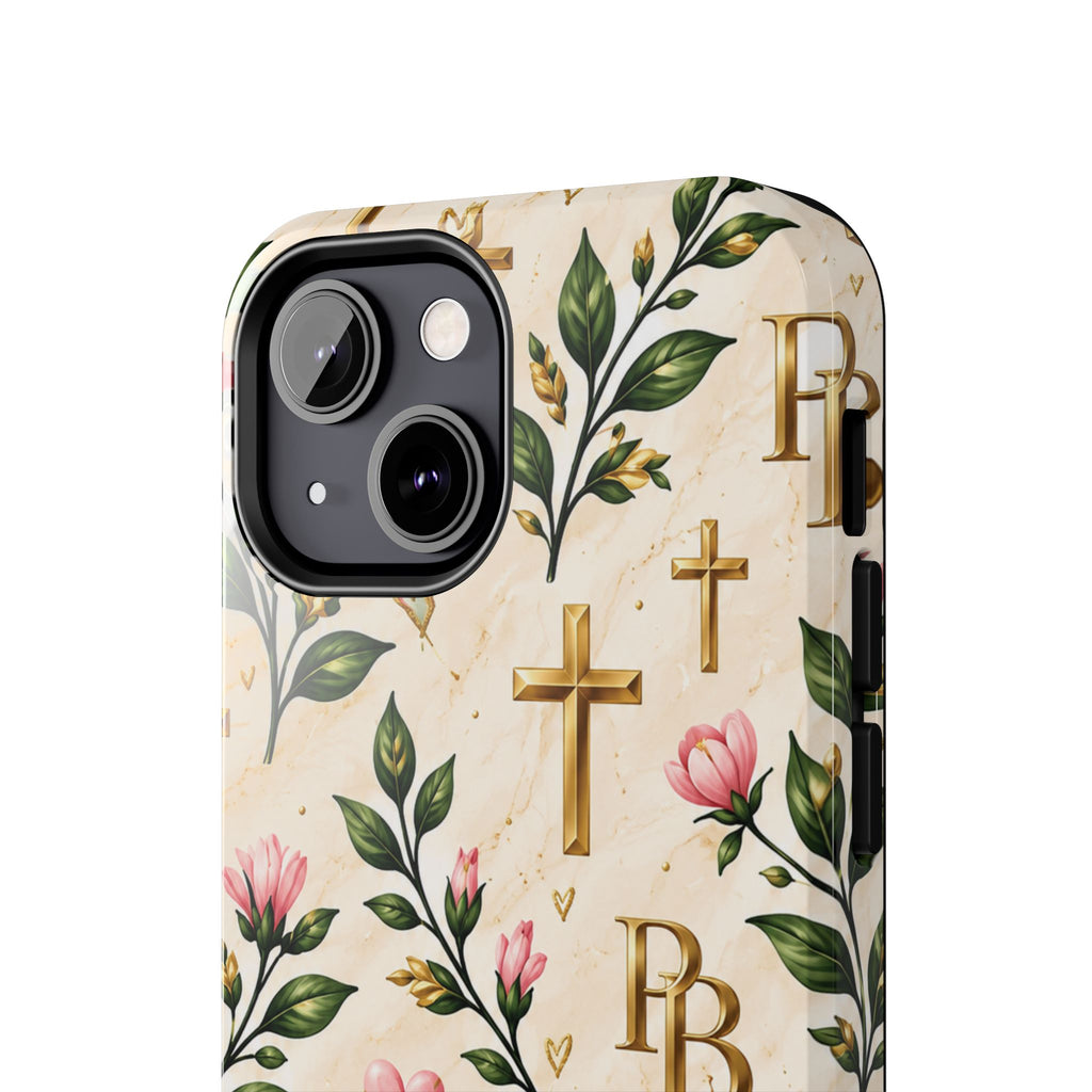 Pray & Bloom Christian Tough Phone Case | Floral Cross Faith Case