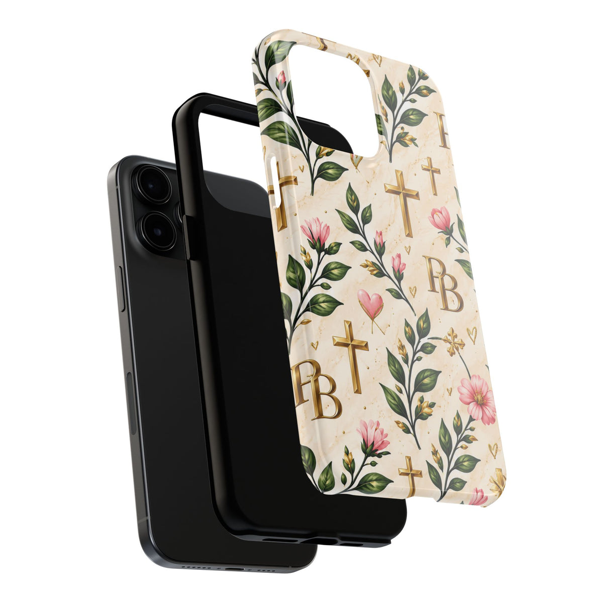 Pray & Bloom Christian Tough Phone Case | Floral Cross Faith Case