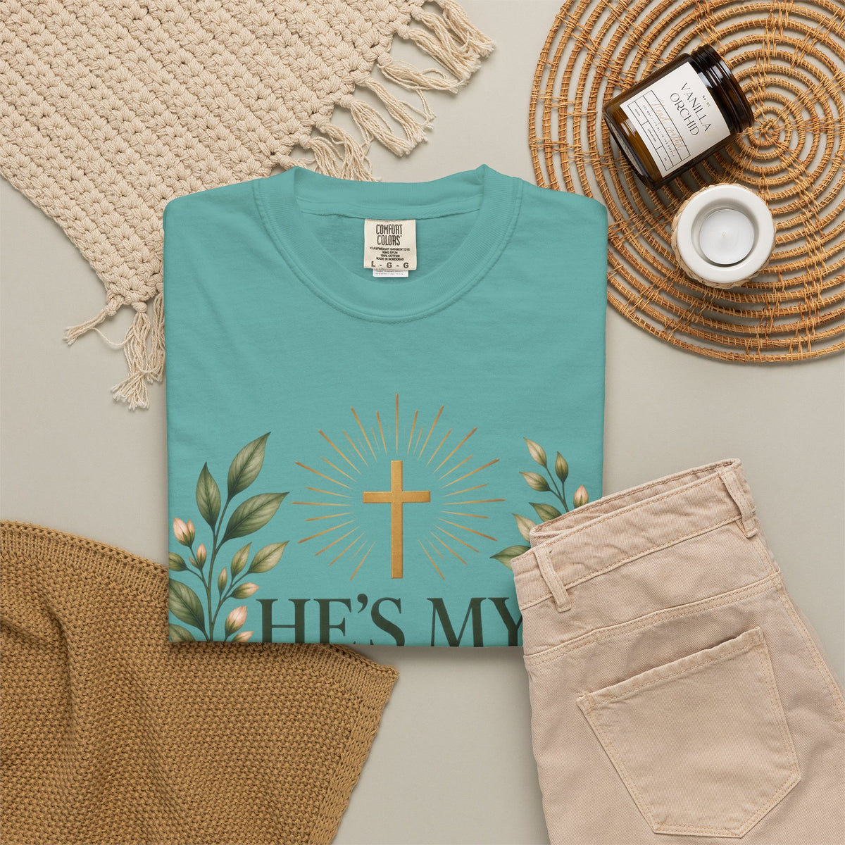 He’s My Healer Christian T-Shirt | Isaiah 53:5 | Pray & Bloom