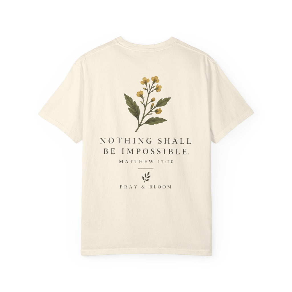 Faith as a Mustard Seed Christian T-Shirt | Matthew 17:20 | Pray & Bloom