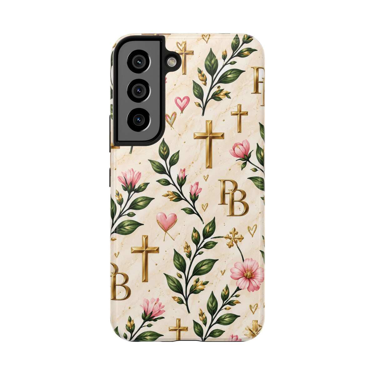 Pray & Bloom Christian Tough Phone Case | Floral Cross Faith Case