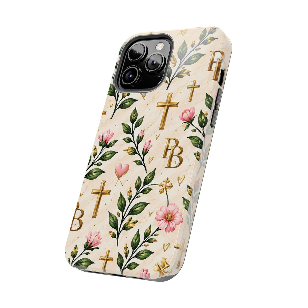 Pray & Bloom Christian Tough Phone Case | Floral Cross Faith Case