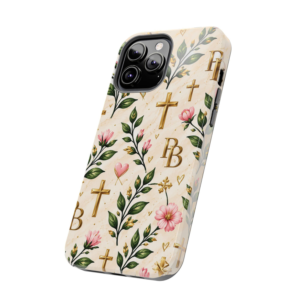 Pray & Bloom Christian Tough Phone Case | Floral Cross Faith Case