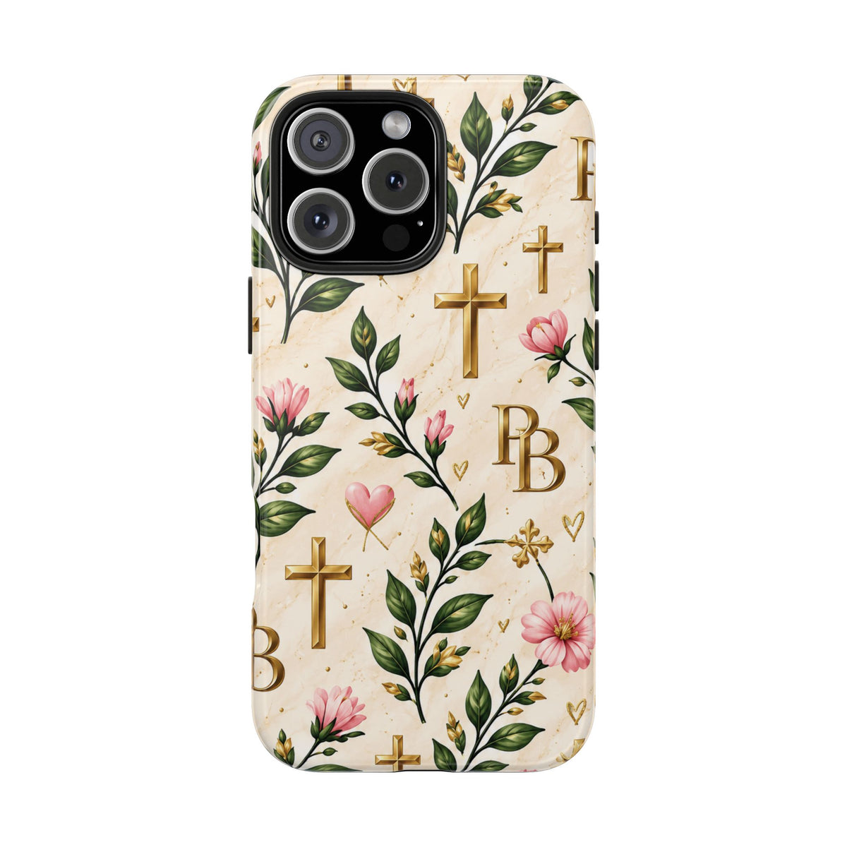 Pray & Bloom Christian Tough Phone Case | Floral Cross Faith Case