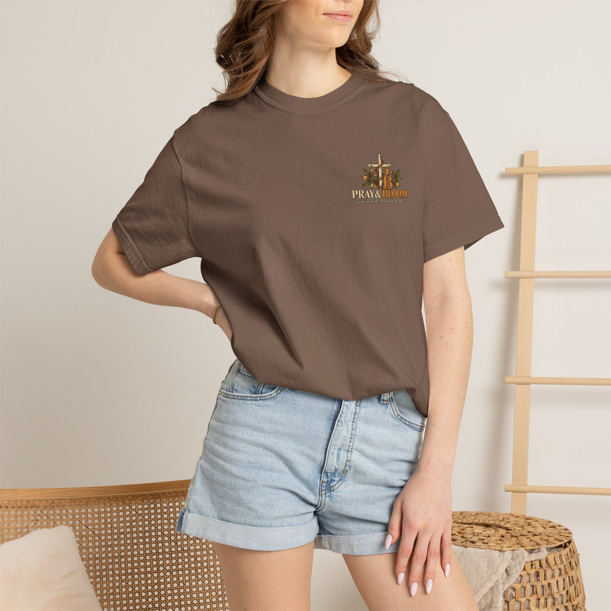 Grounded and Rooted in Him Christian T- Shirt | Pray & Bloom