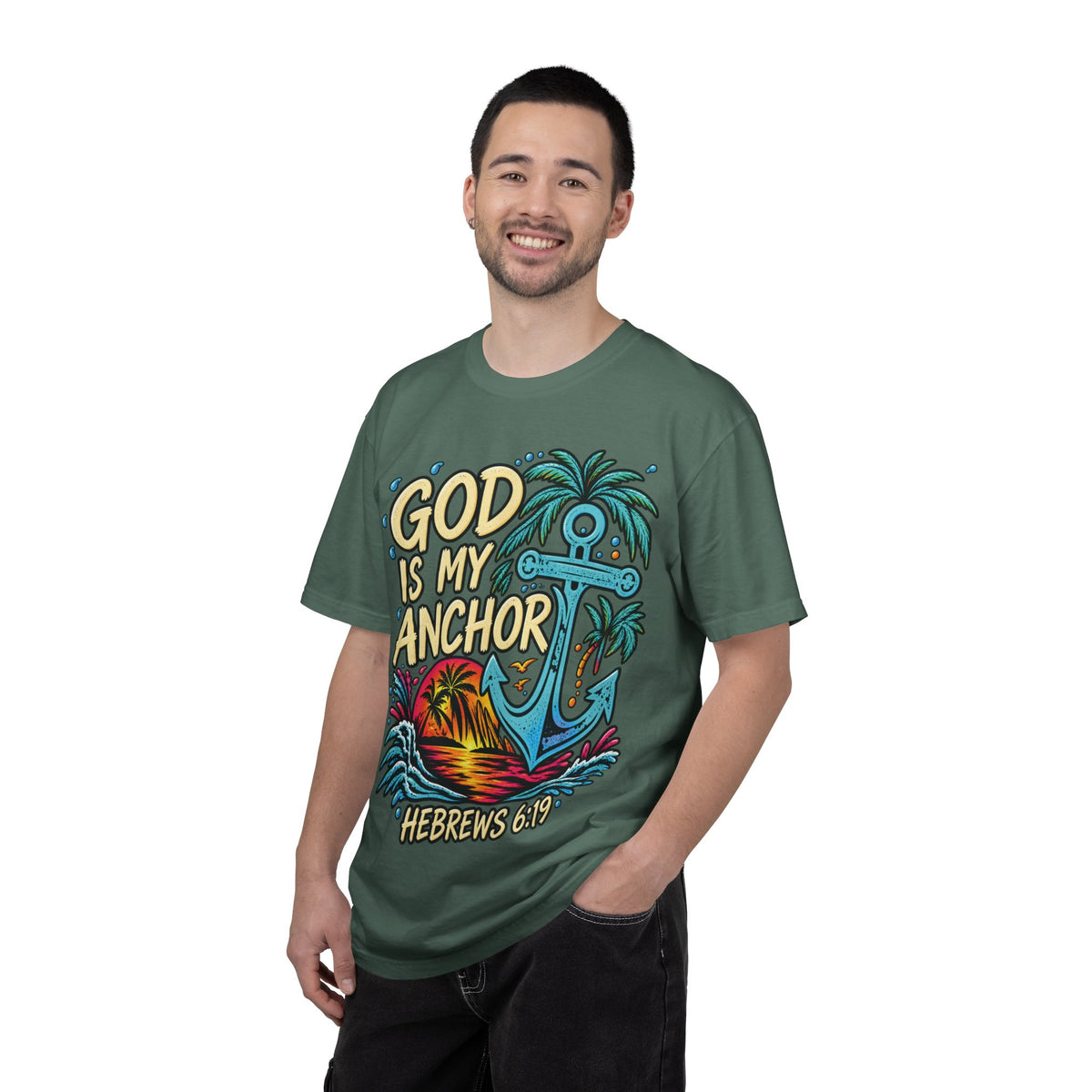 God Is My Anchor Christian T-Shirt | Hebrews 6:19 | Pray & Bloom