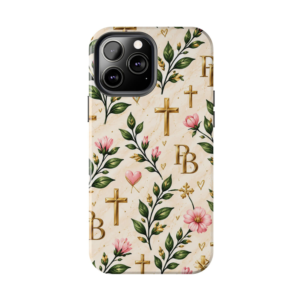 Pray & Bloom Christian Tough Phone Case | Floral Cross Faith Case