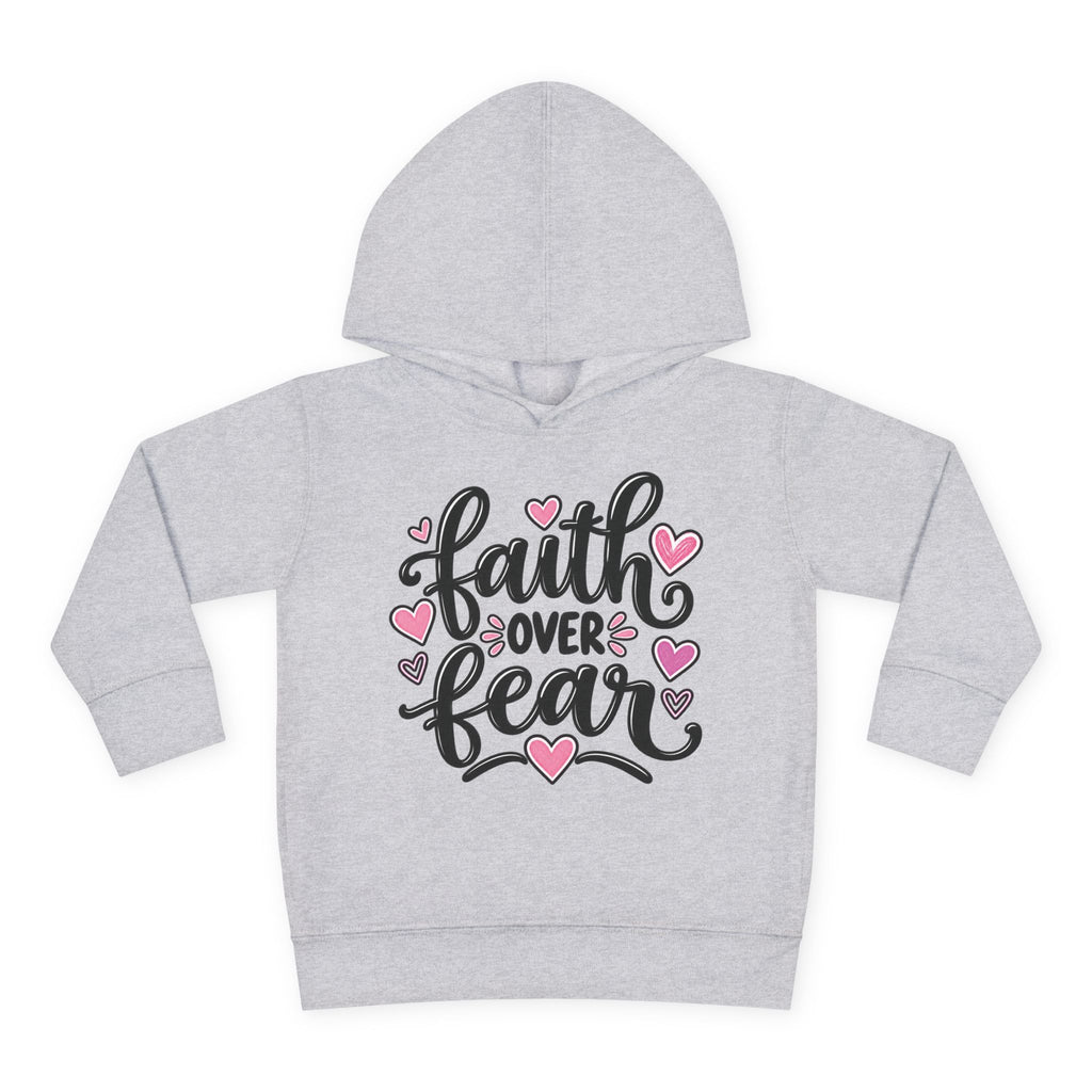 Faith Over Fear Kids Hoodie | Christian Toddler Pullover | Pray & Bloom