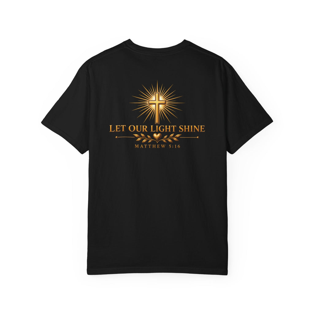 Let Your Light Shine Christian T-Shirt | Matthew 5:16 Faith Tee | Pray & Bloom