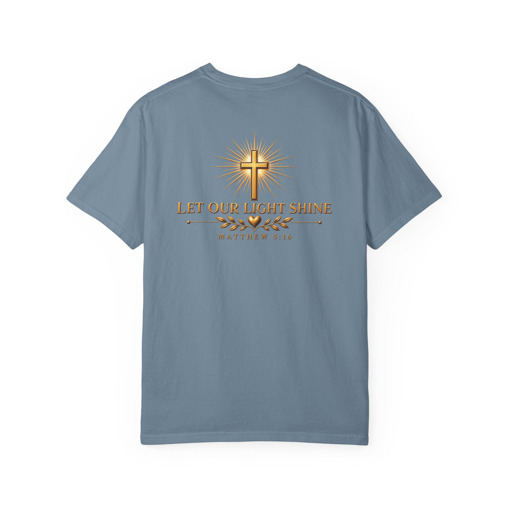 Let Your Light Shine Christian T-Shirt | Matthew 5:16 Faith Tee | Pray & Bloom